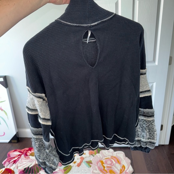 Free People Black and Gray Patterned Sweater - Picture 7 of 7